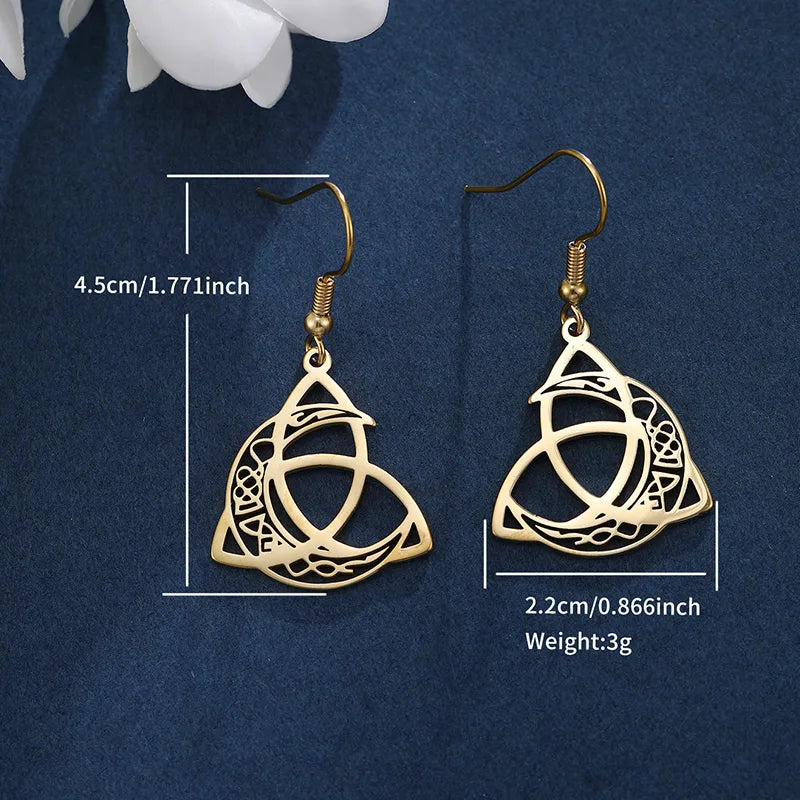 Celtic Knot Moon Earrings