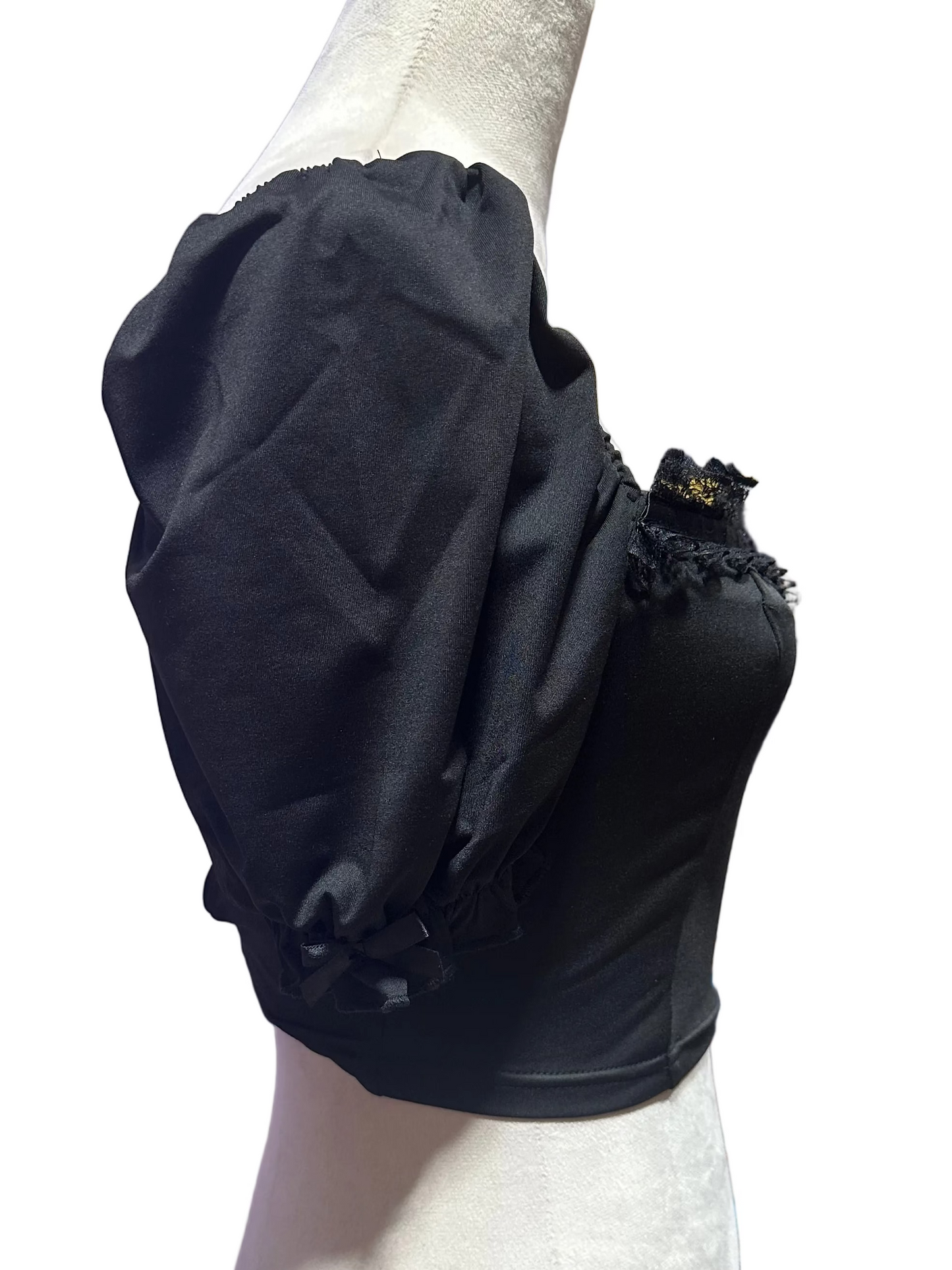 Black Heart Crop with back lace up