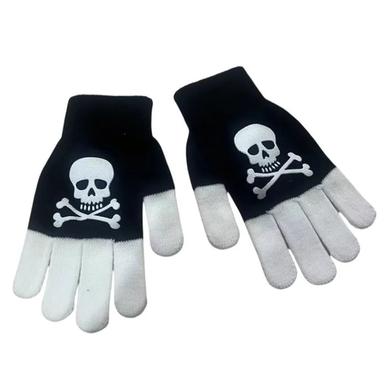 Unisex Skull and Crossbones Winter Gloves