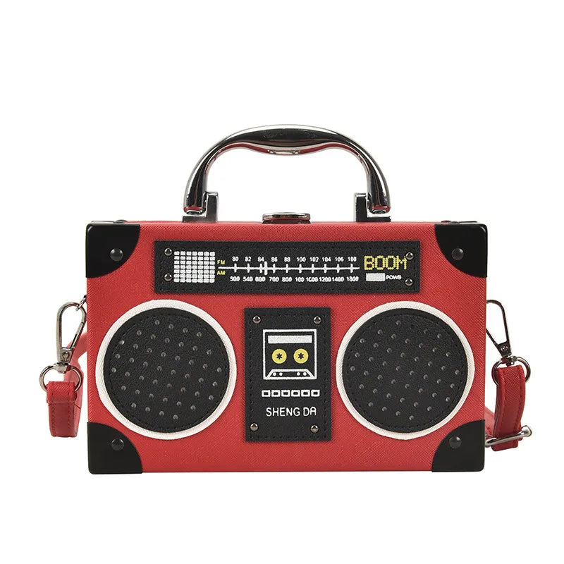 Red Boom Box Cross Body Purse