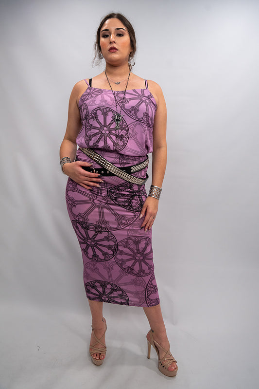 Rose Window Midi Skirt