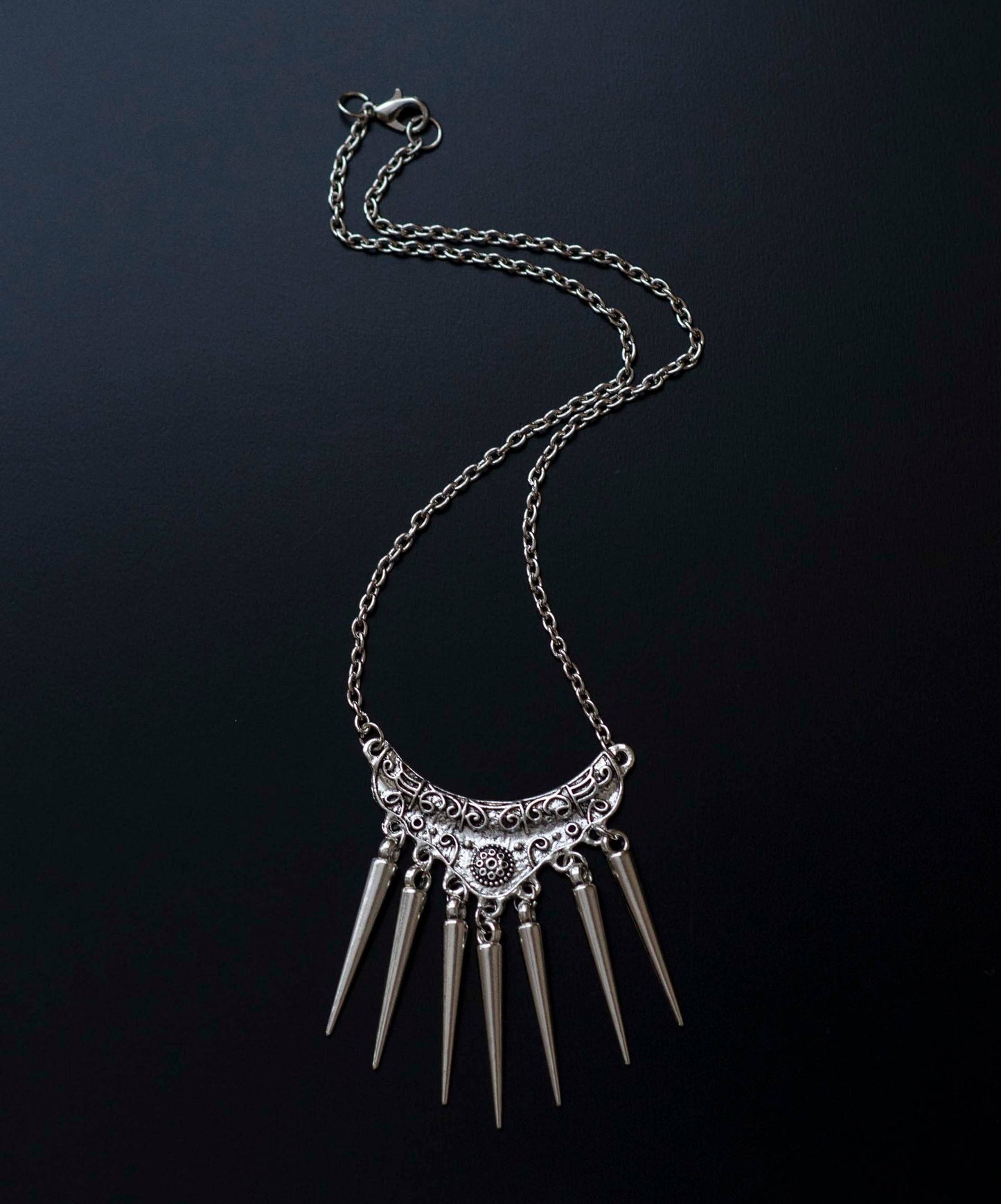 Medieval Inspired Necklace with Long Spikes