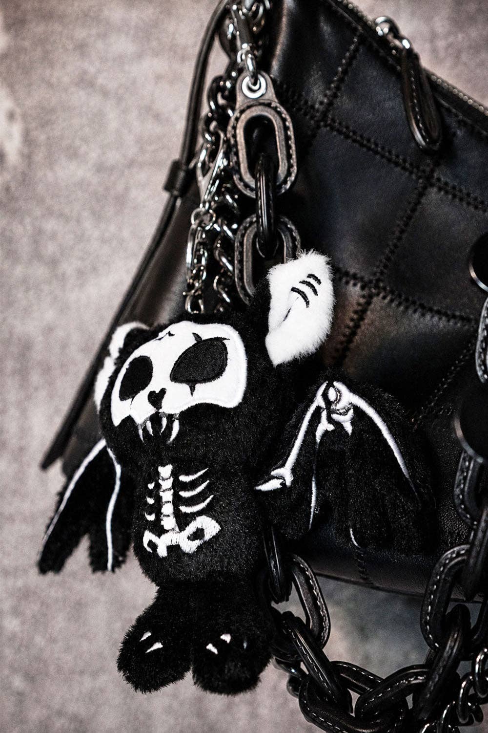 Skelebat Plush Keychain [Bone White]