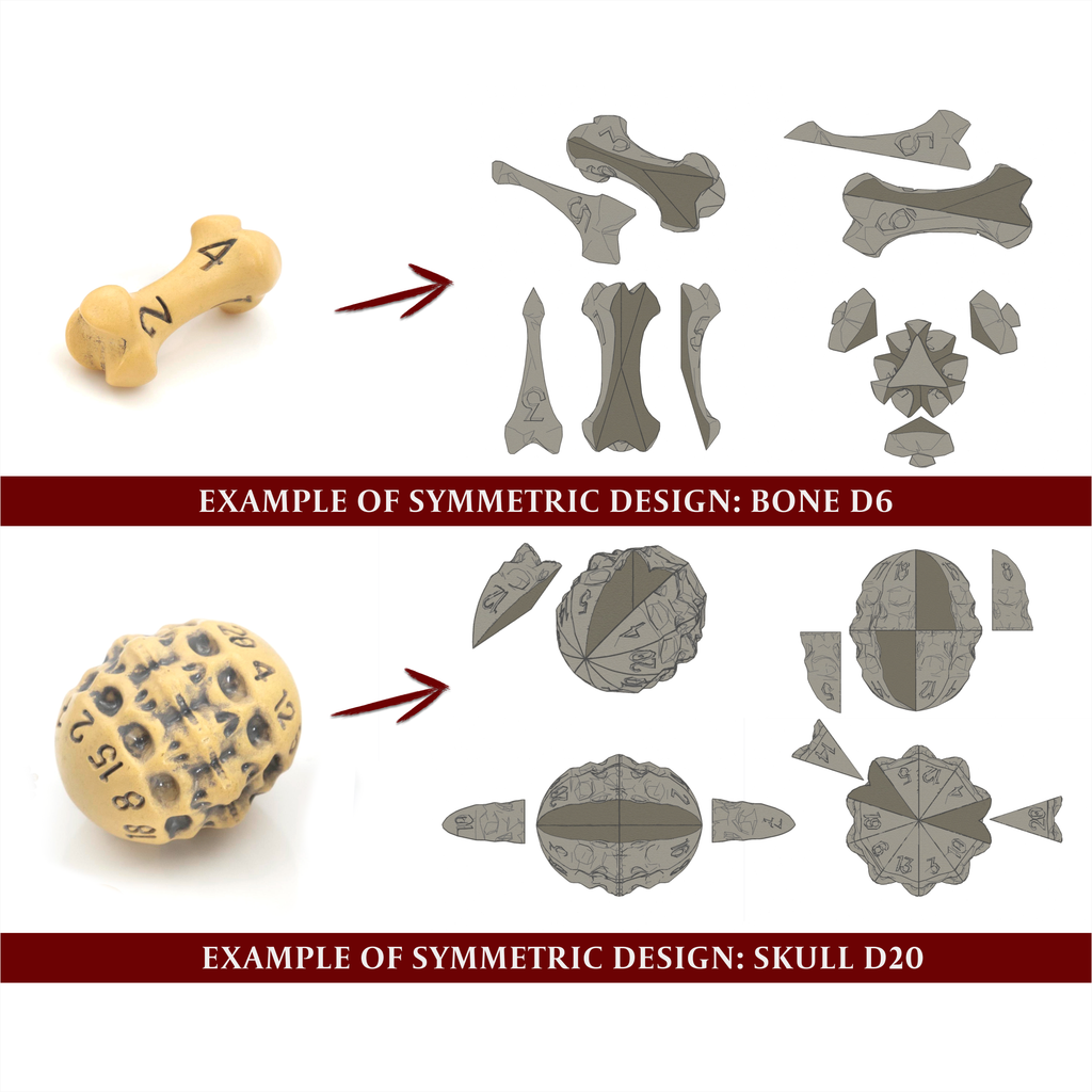 Skull & Bone Full 7 Dice Set - Ancient Bone Yellow