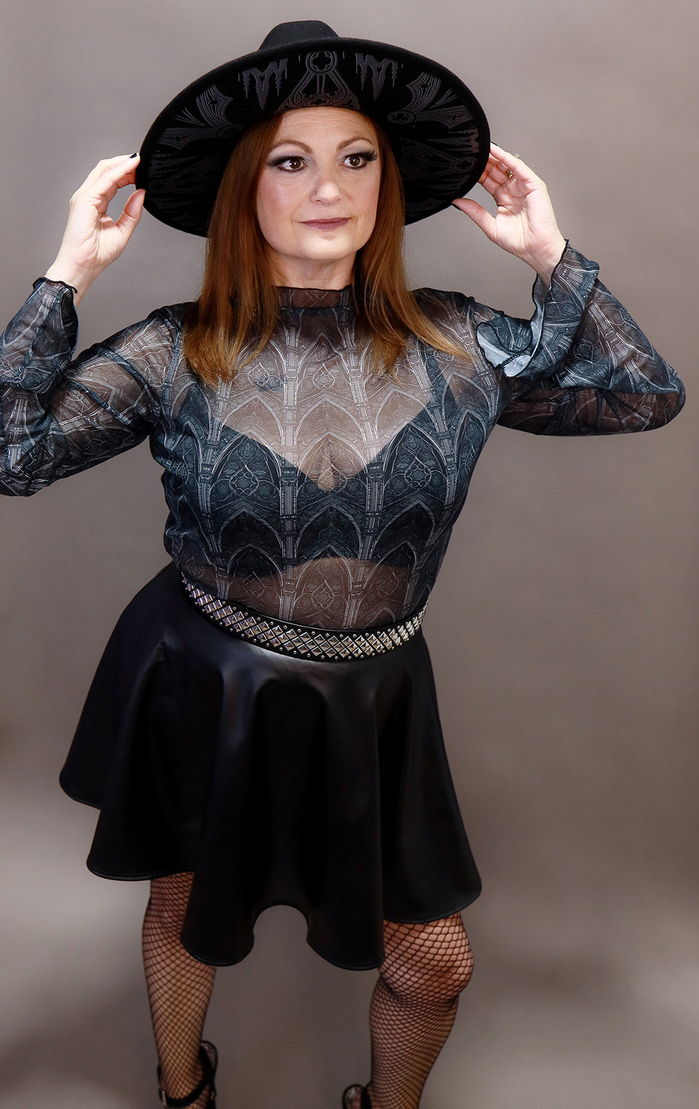 Vegan Leather Circle Skirt
