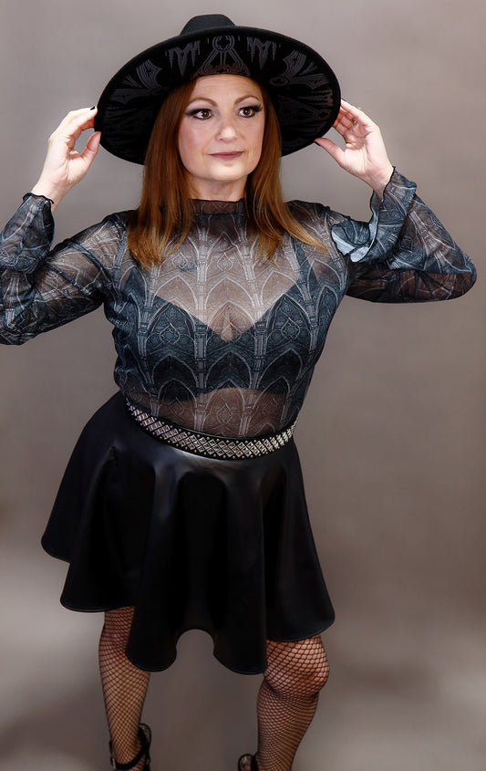 Vegan Leather Circle Skirt