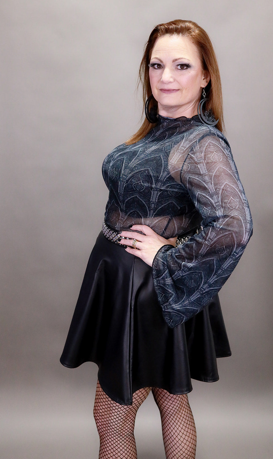 Vegan Leather Circle Skirt