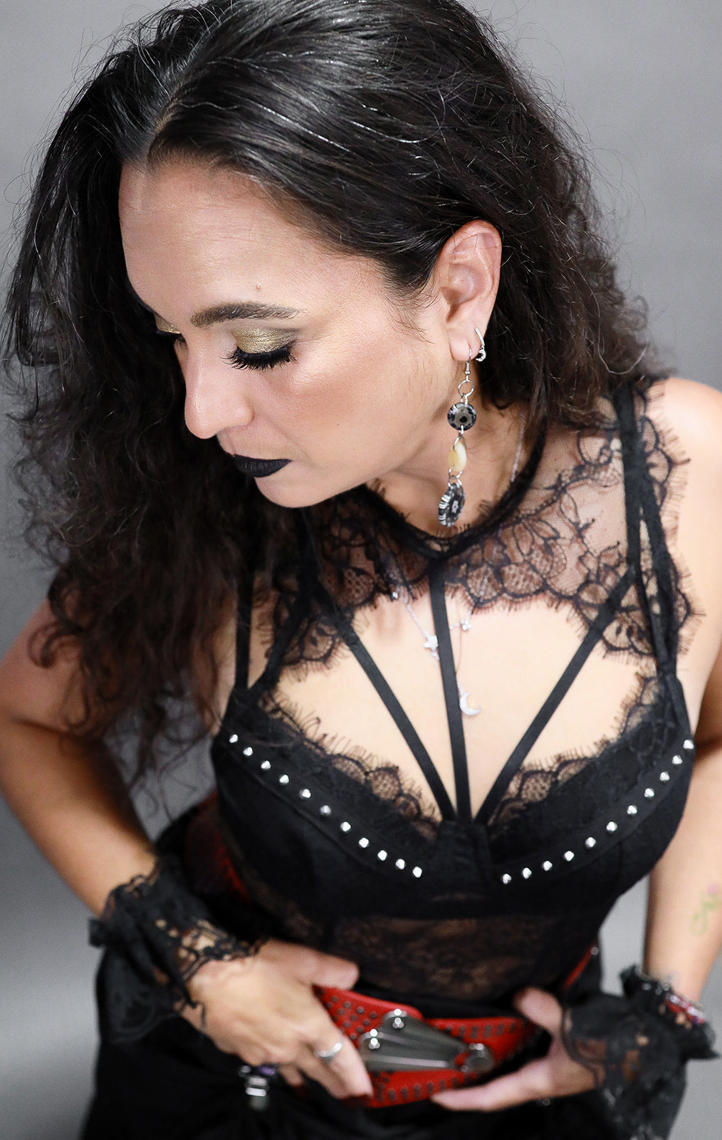 Lace Rivet Body Suit