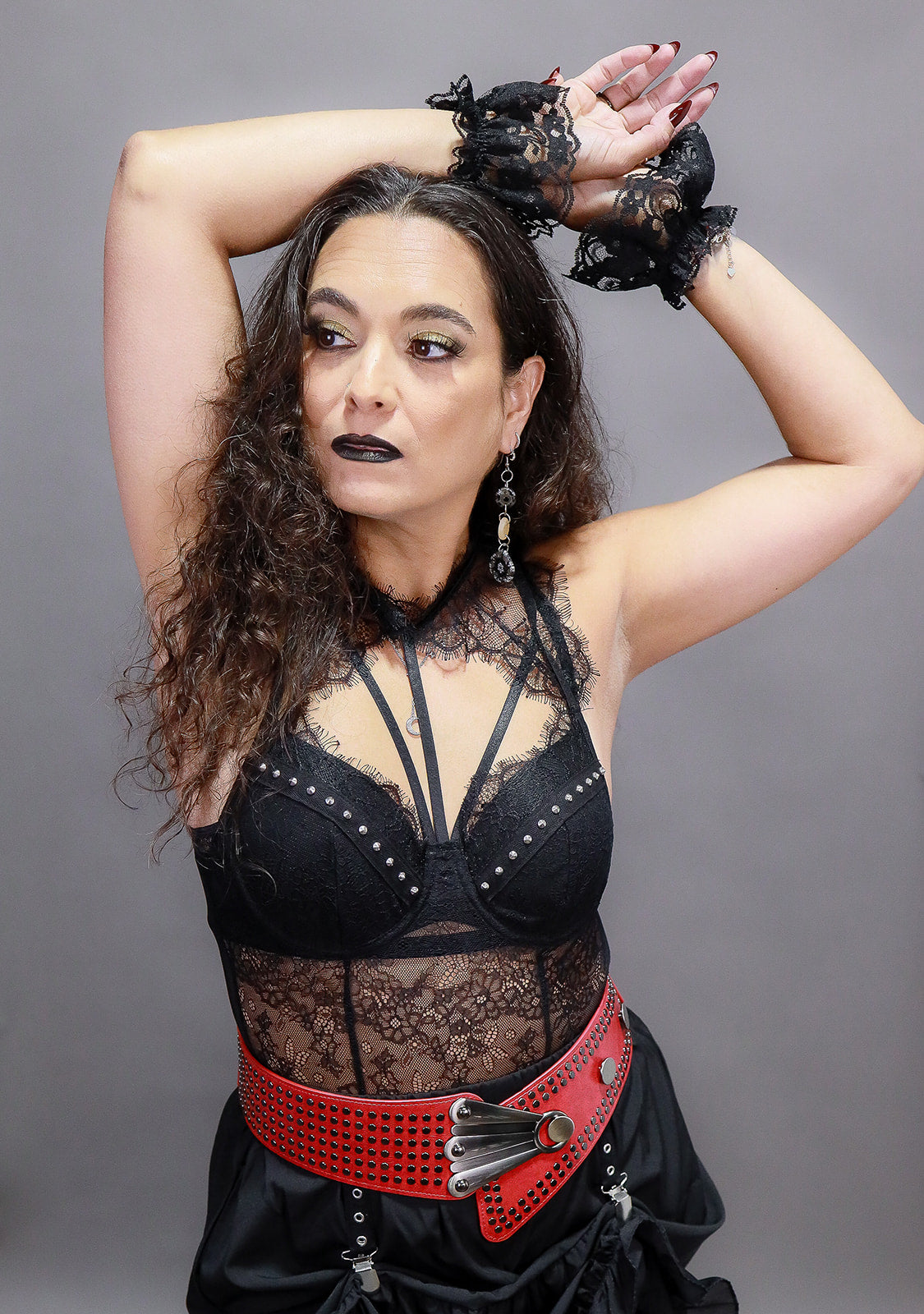 Lace Rivet Body Suit