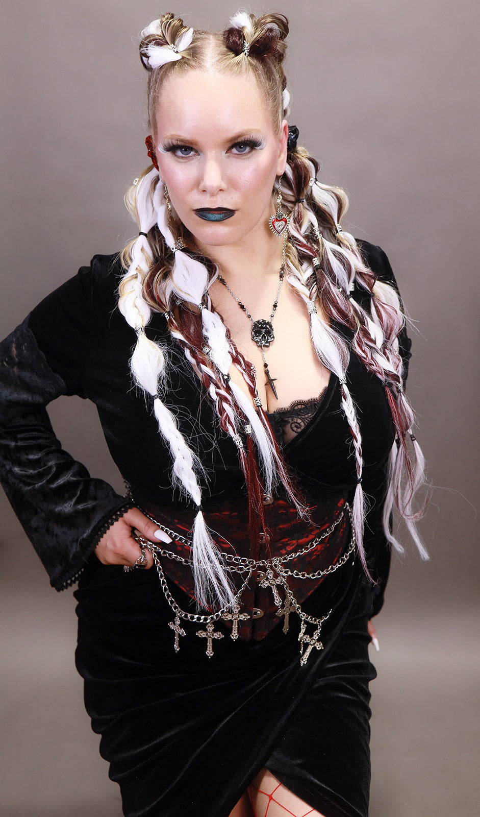 Plus Sized Vampiress Velvet Bodycon Wrap Dress