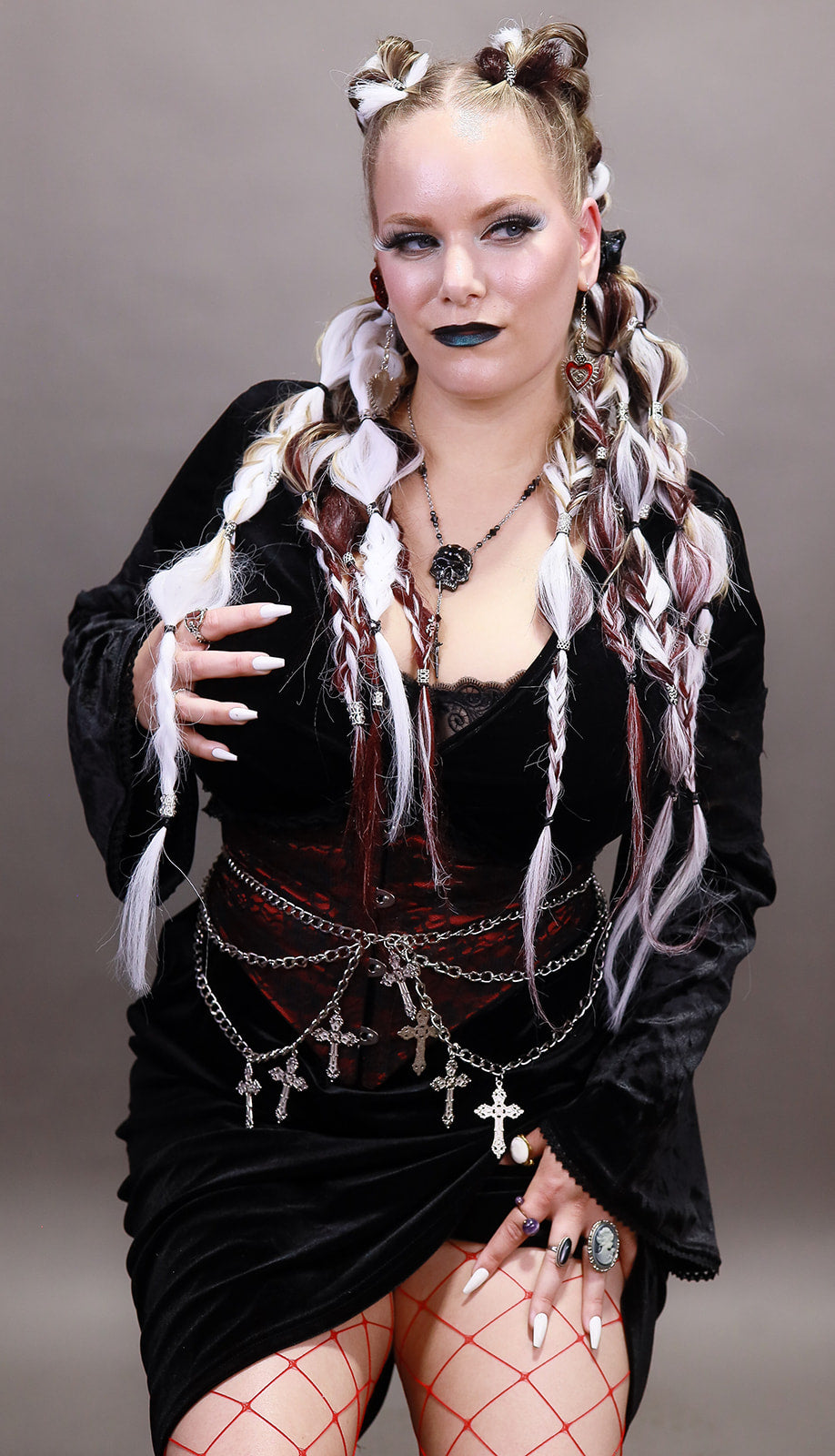 Plus Sized Vampiress Velvet Bodycon Wrap Dress