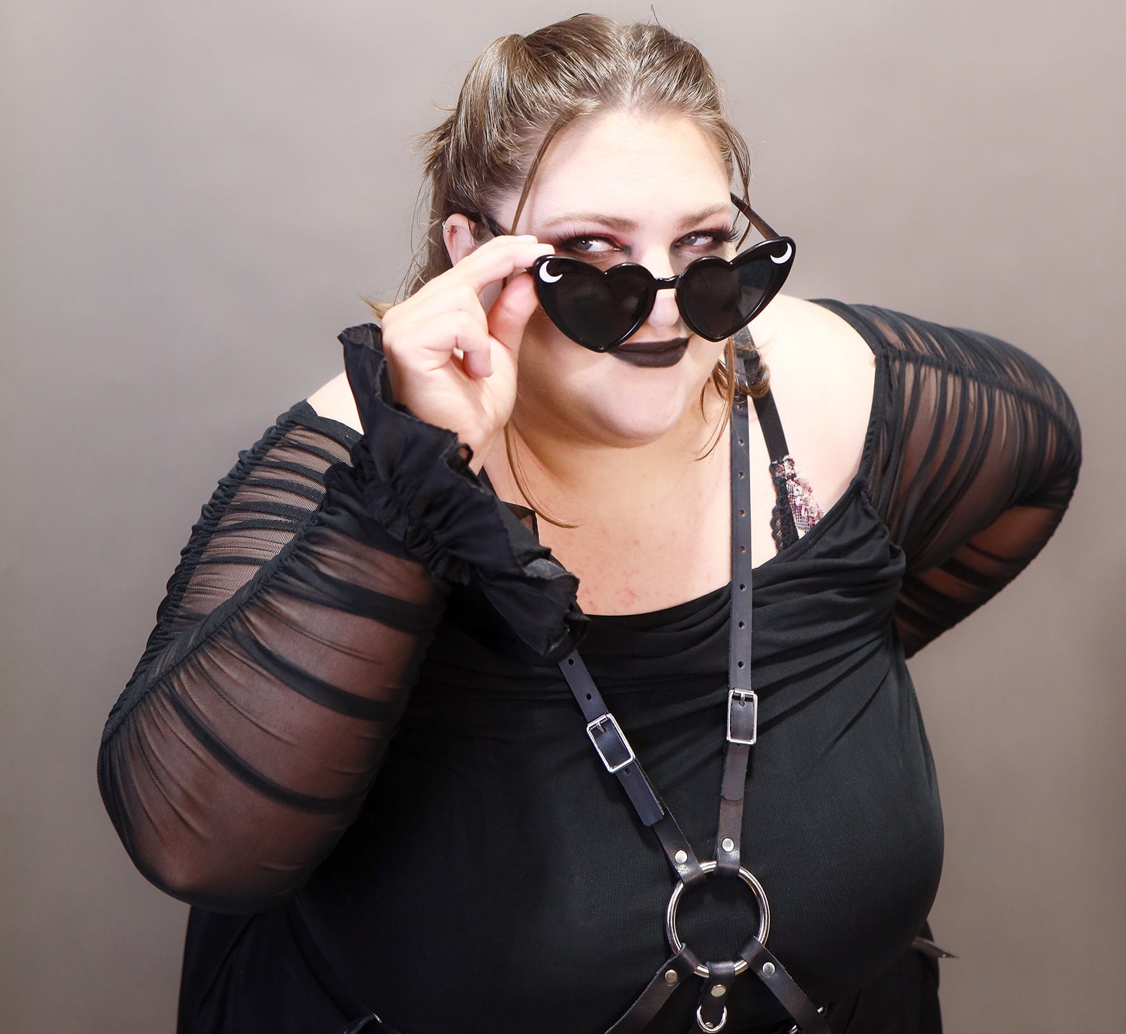 Plus Sized Off the Shoulder Mesh Blouse