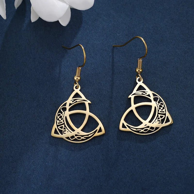 Celtic Knot Moon Earrings