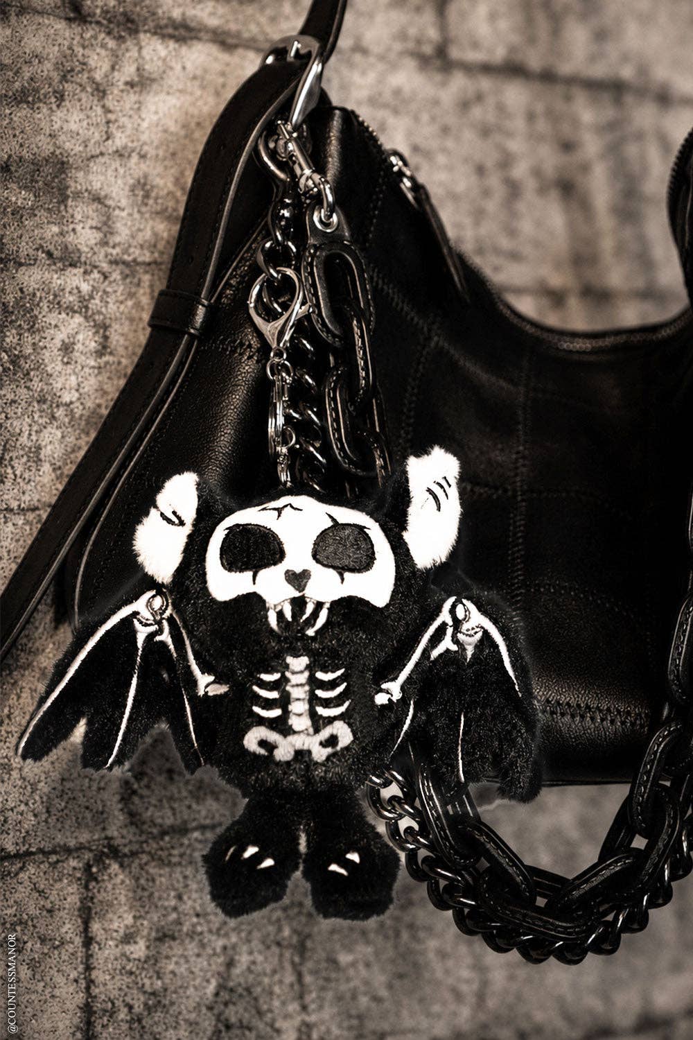 Skelebat Plush Keychain [Bone White]
