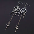 Pentacle Sword Dangle Earrings