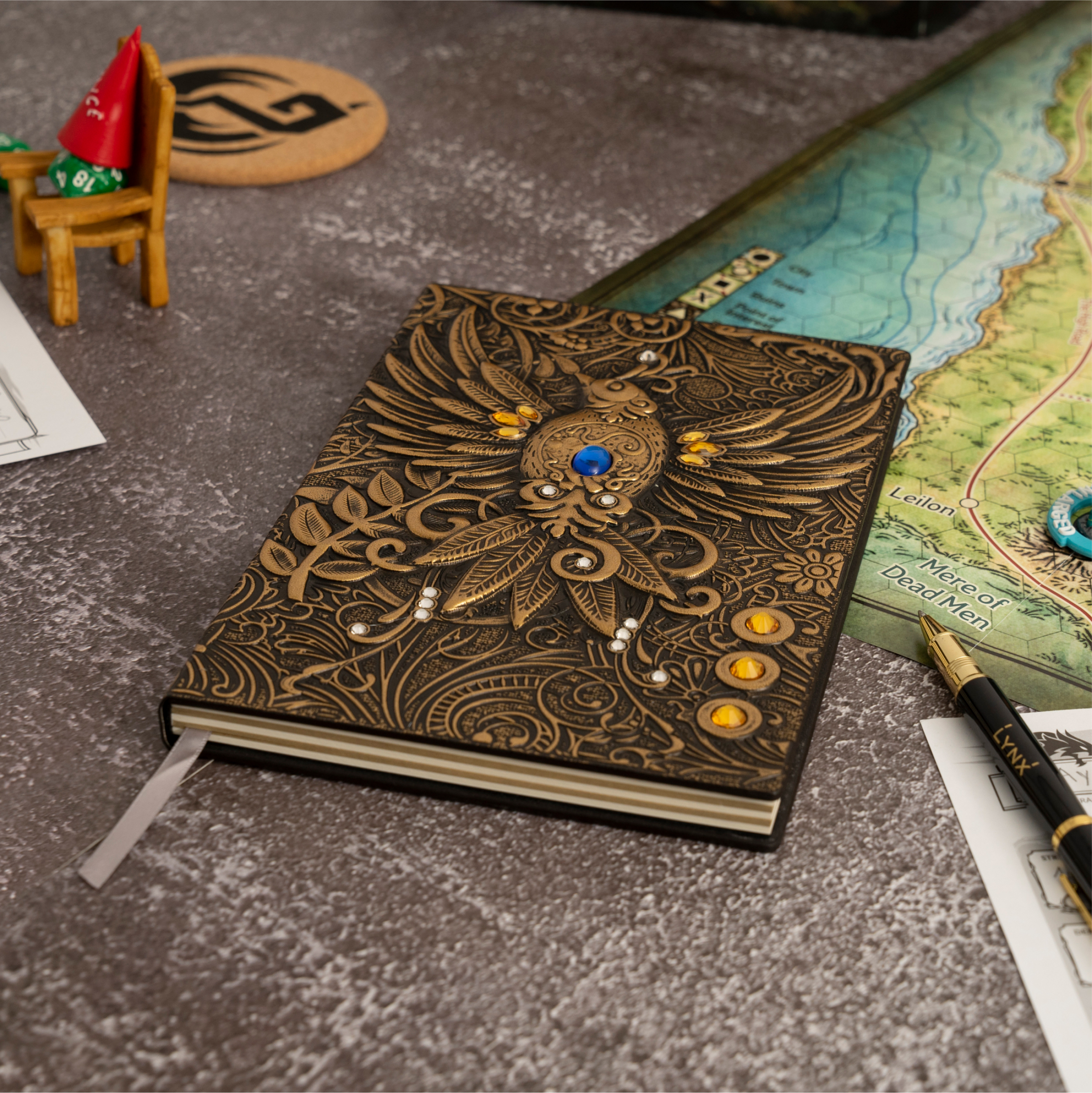 3D Faux-Leather Notebook / Journal - Bronze Dragon