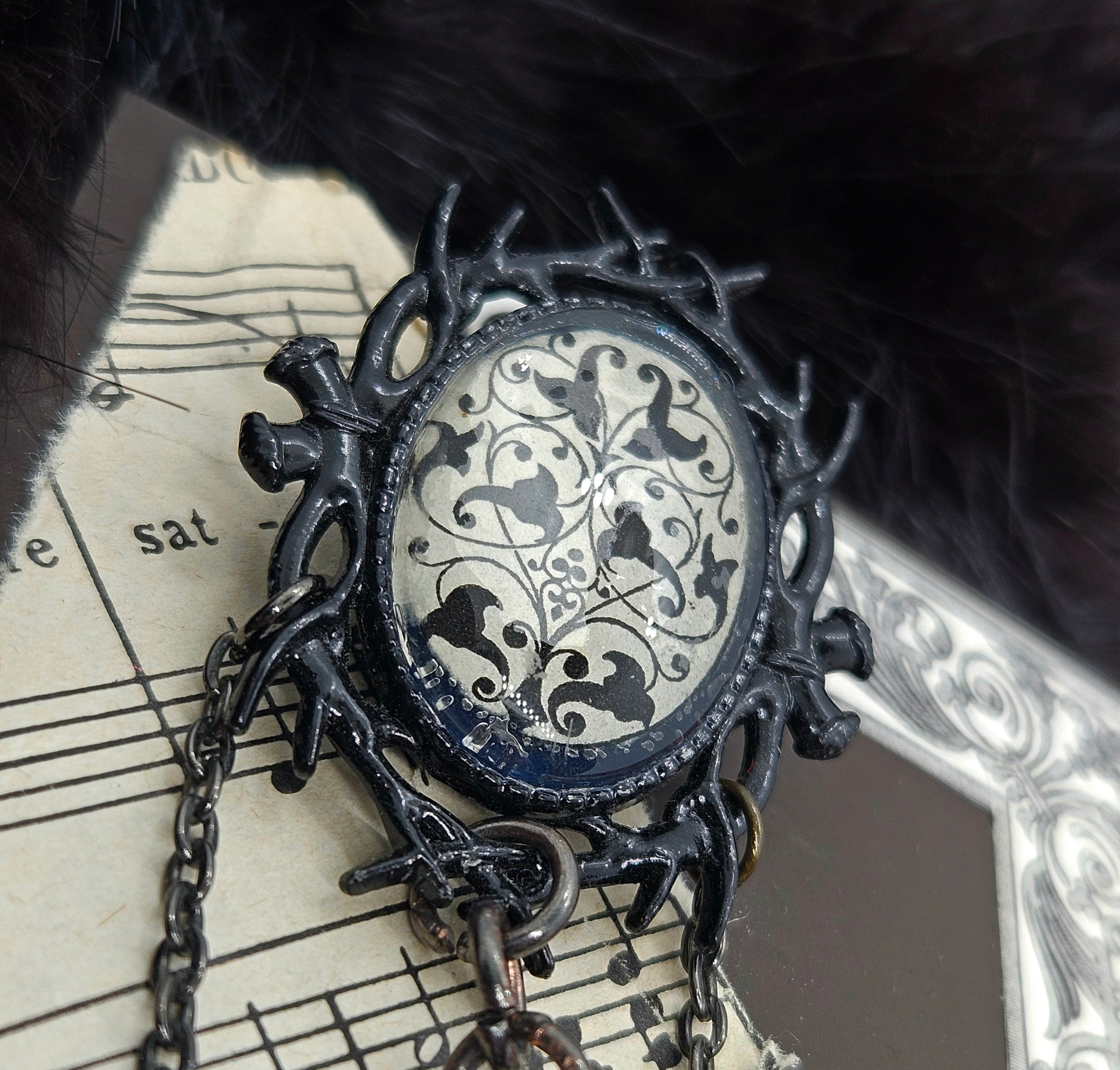 Spider Chain brooch by Boneafide Arts