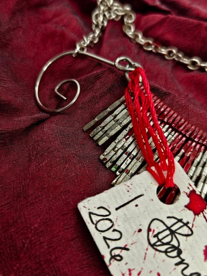 Bloody Metal Fringe Necklace by Boneafide Arts