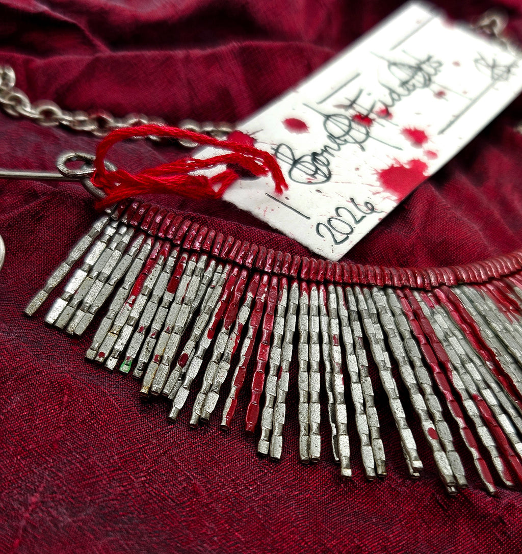 Bloody Metal Fringe Necklace by Boneafide Arts
