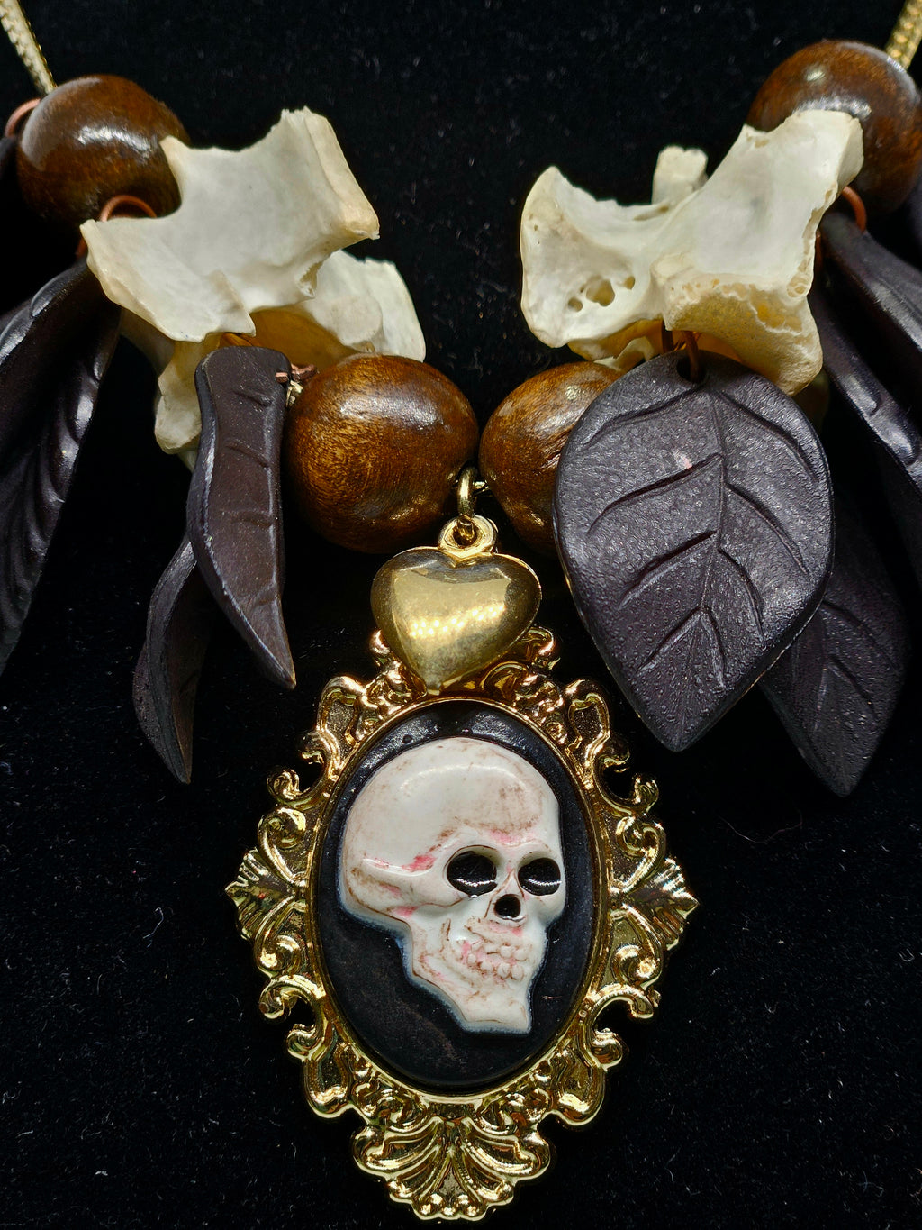 Hex & Bone Skull Cameo Necklace by Boneafide Arts