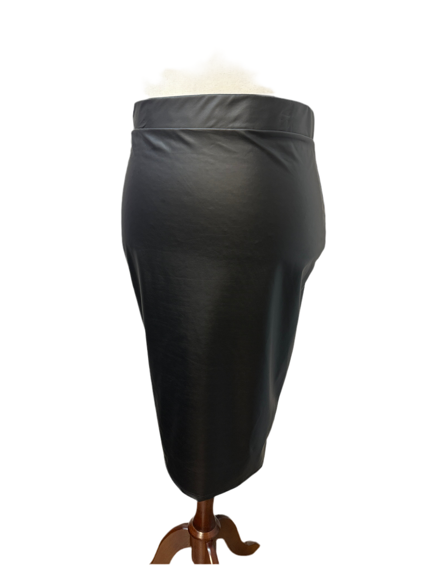Vegan Leather Plus Size Pencil Skirt