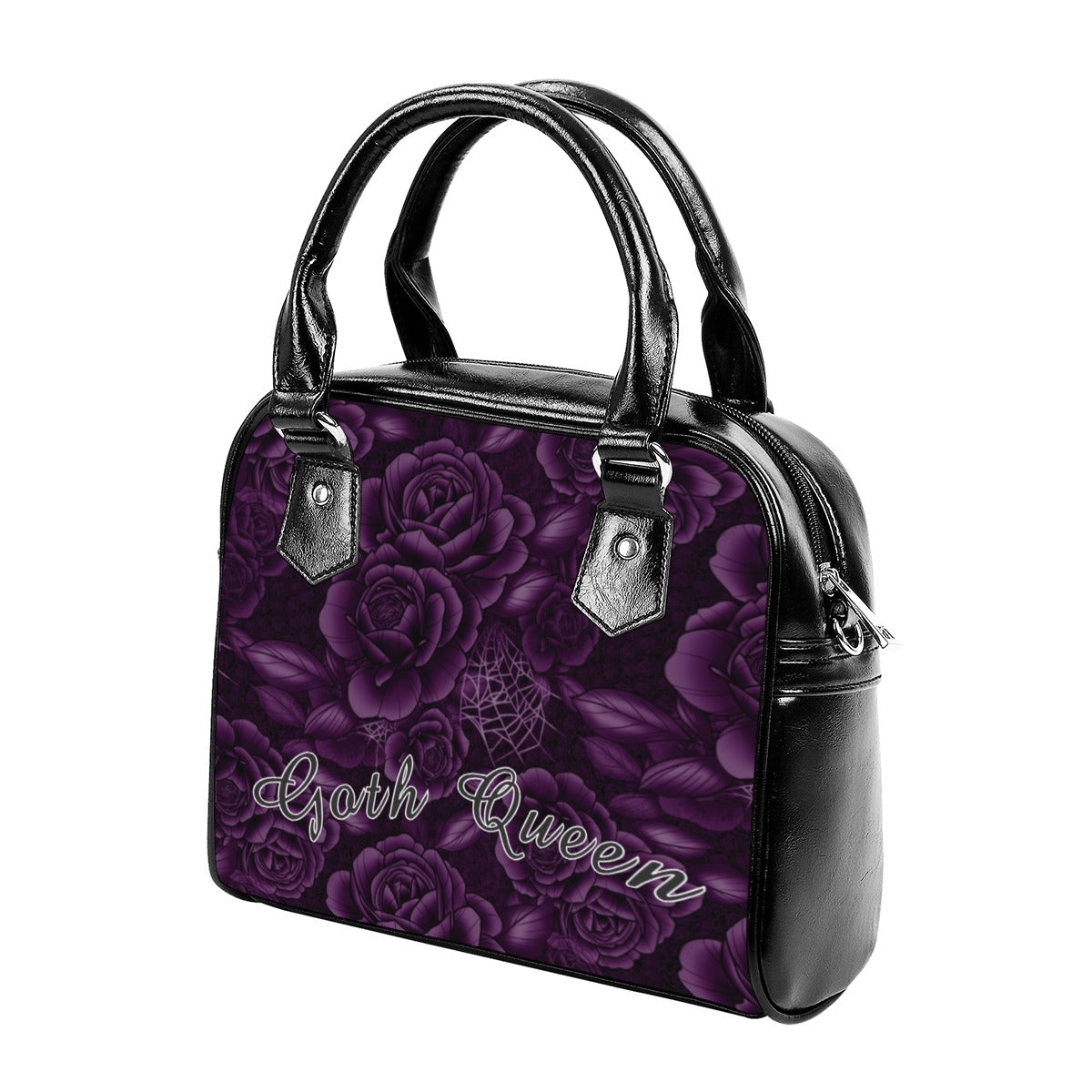 Goth Queen Purple Rose Spider Web Bag