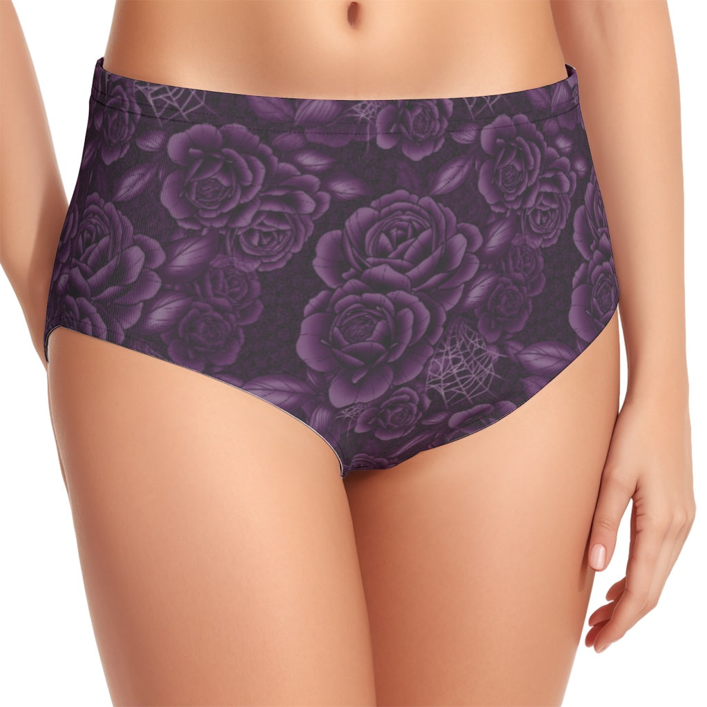 Retro Gothabilly Purple Spiderweb & Rose Two piece including Plus Sizes