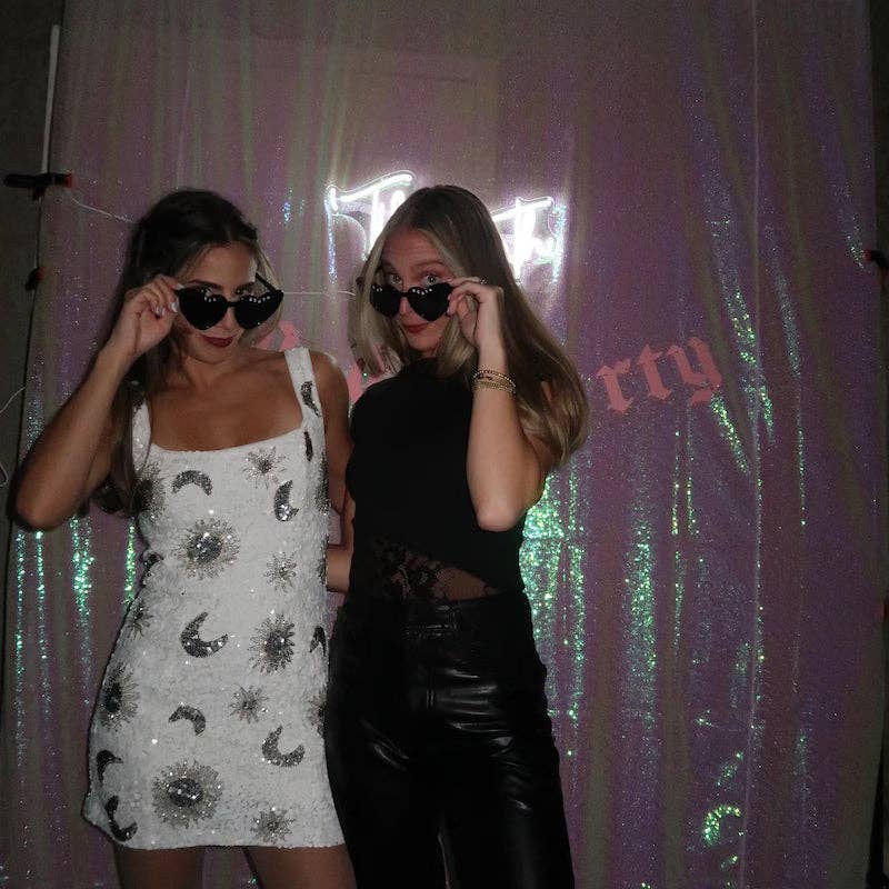 Til Death Black Heart Rhinestone Sunglasses