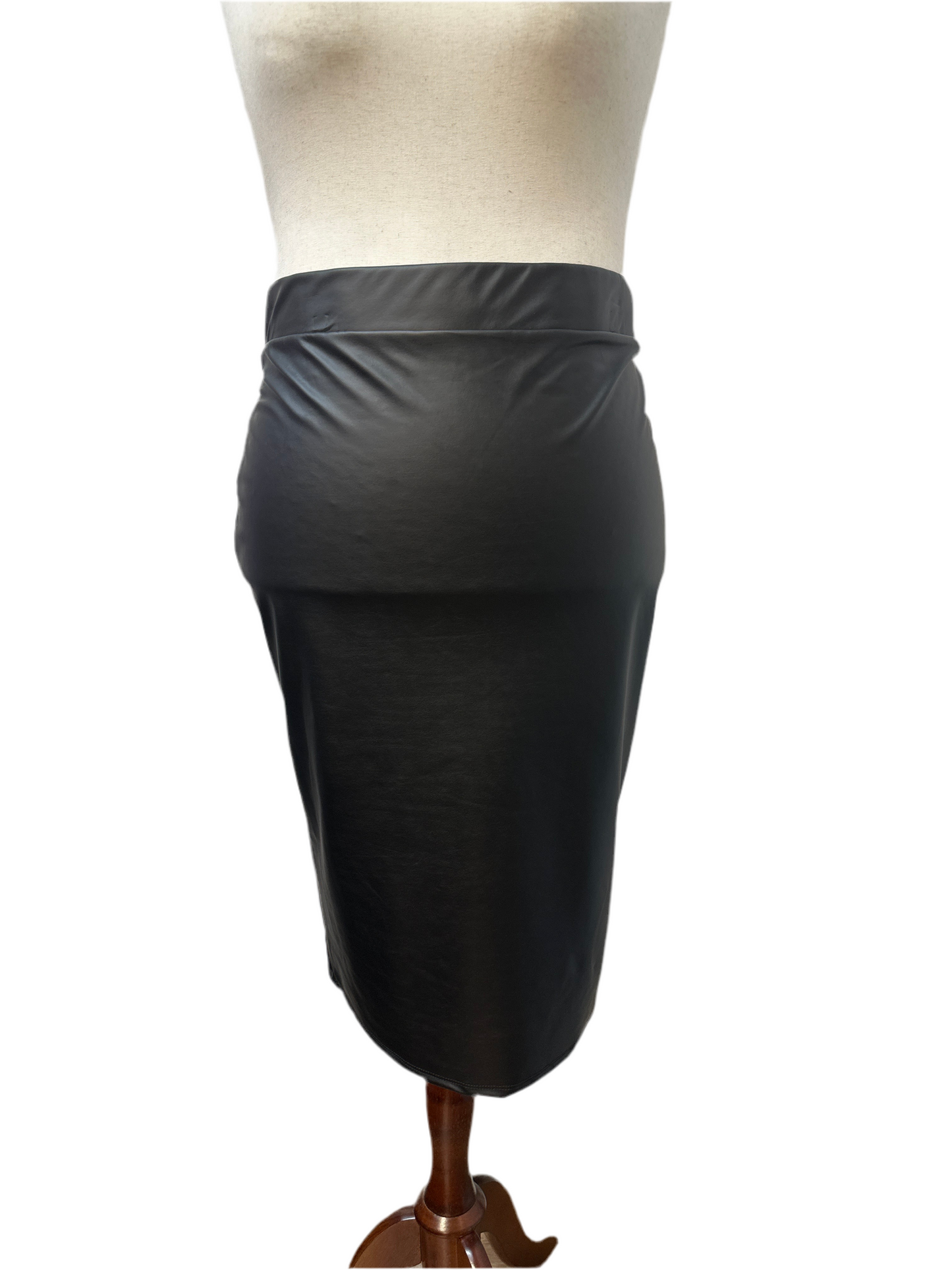 Vegan Leather Plus Size Pencil Skirt