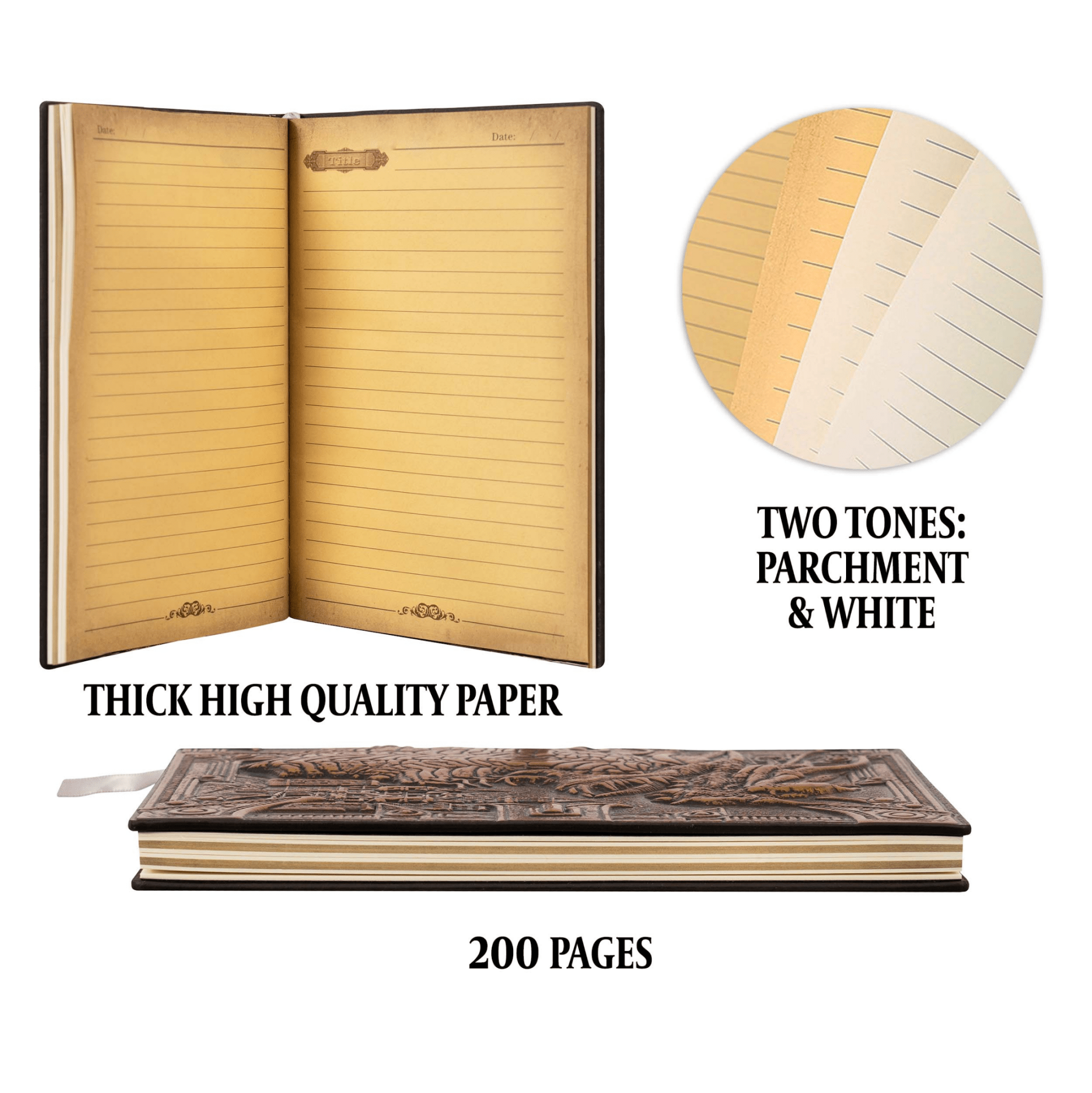 3D Faux-Leather Notebook / Journal - Bronze Dragon - Angel's House of Design Co.