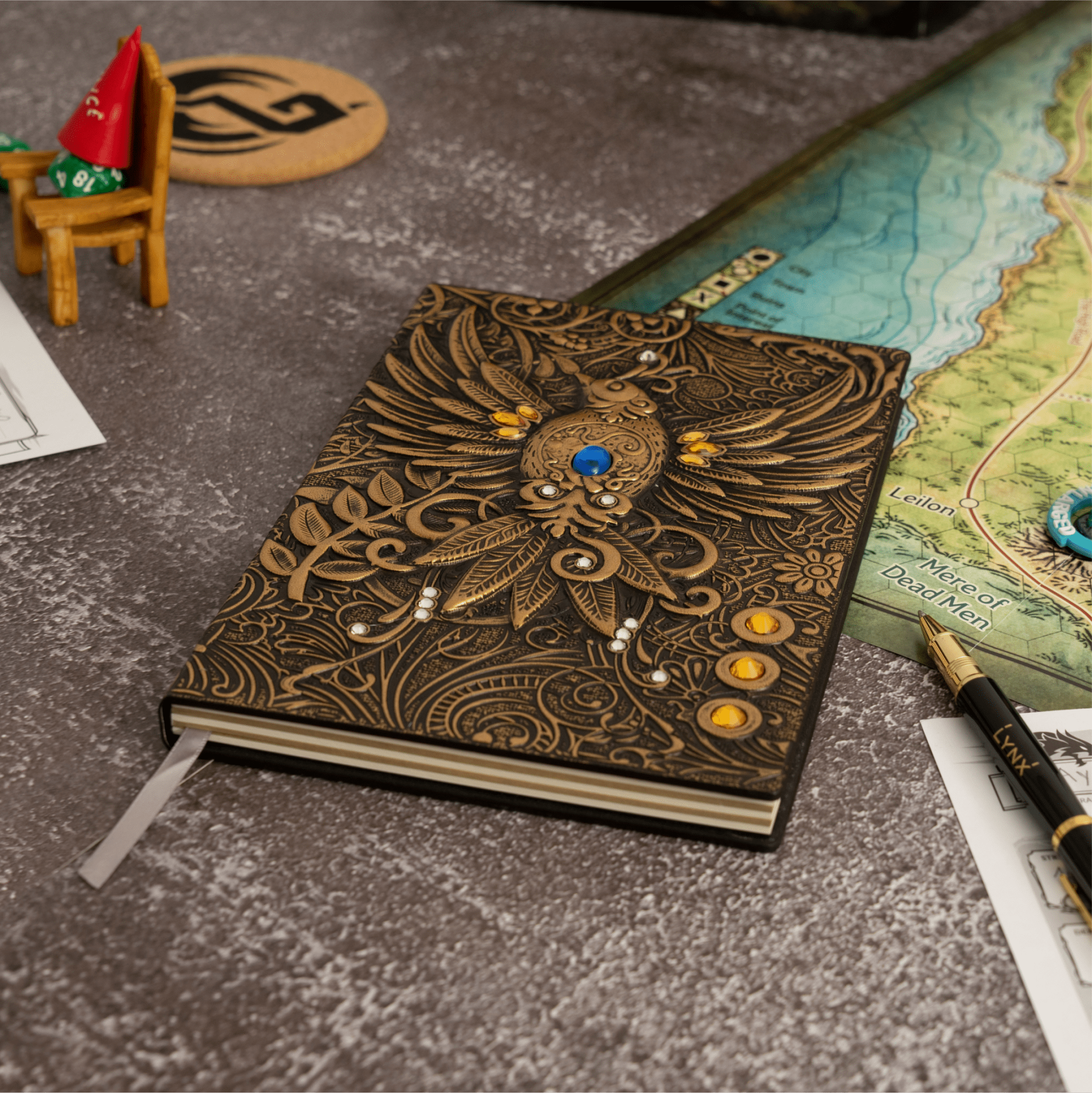 3D Faux-Leather Notebook / Journal - Bronze Dragon - Angel's House of Design Co.