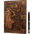 3D Faux-Leather Notebook / Journal - Bronze Dragon - Angel's House of Design Co.
