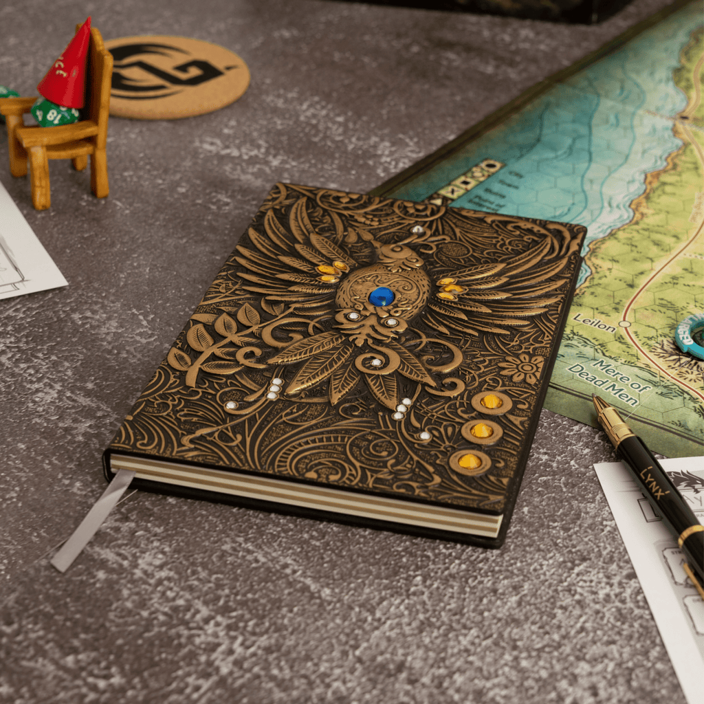 3D Faux-Leather Notebook / Journal - Gold Phoenix - Angel's House of Design Co.