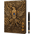 3D Faux-Leather Notebook / Journal - Gold Phoenix - Angel's House of Design Co.