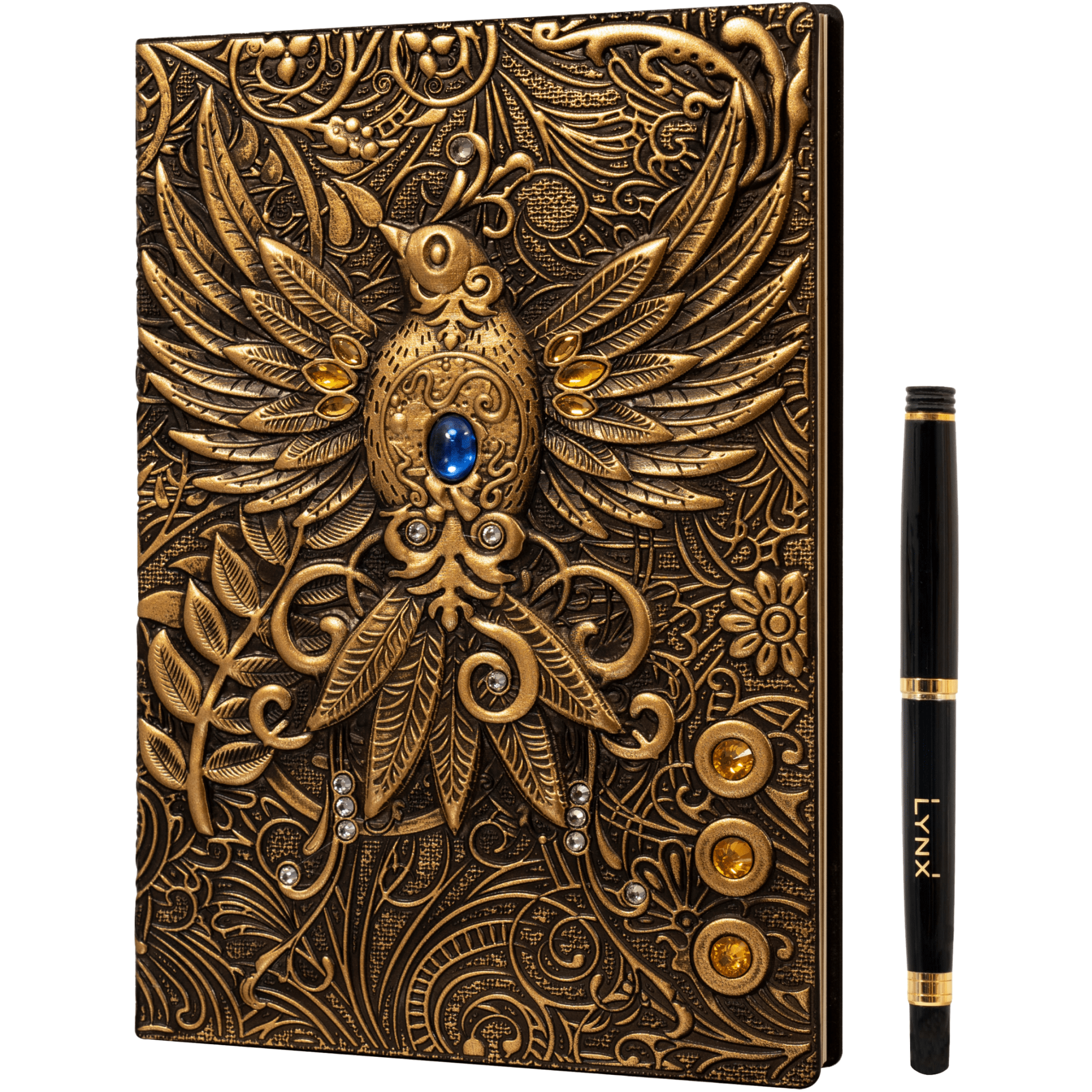 3D Faux-Leather Notebook / Journal - Gold Phoenix - Angel's House of Design Co.