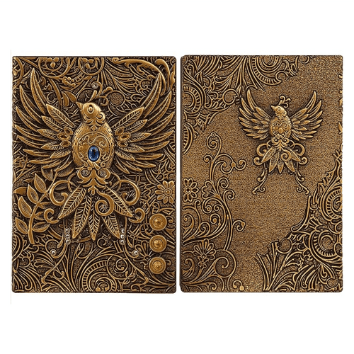 3D Faux-Leather Notebook / Journal - Gold Phoenix - Angel's House of Design Co.