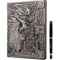 3D Faux-Leather Notebook / Journal - Silver Dragon - Angel's House of Design Co.
