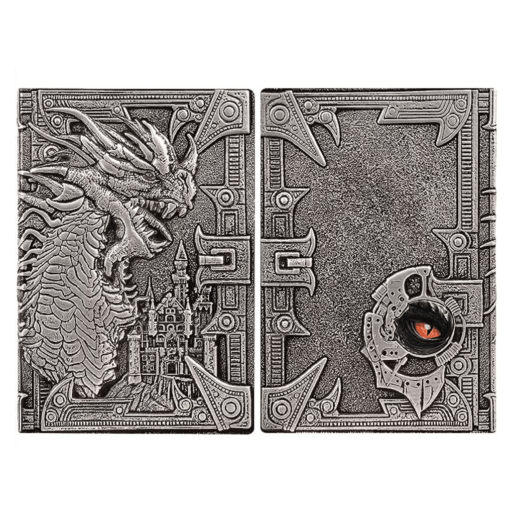 3D Faux-Leather Notebook / Journal - Silver Dragon - Angel's House of Design Co.