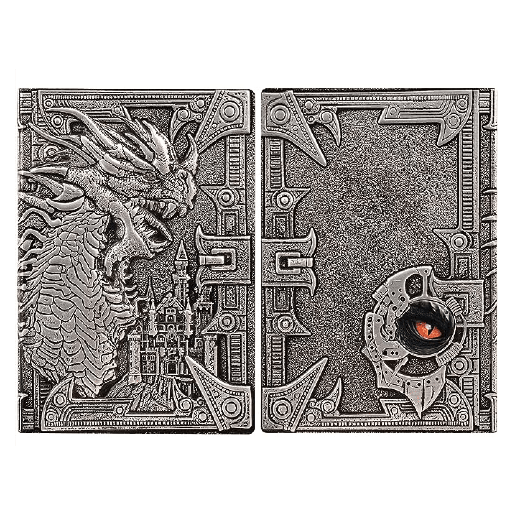 3D Faux-Leather Notebook / Journal - Silver Dragon - Angel's House of Design Co.