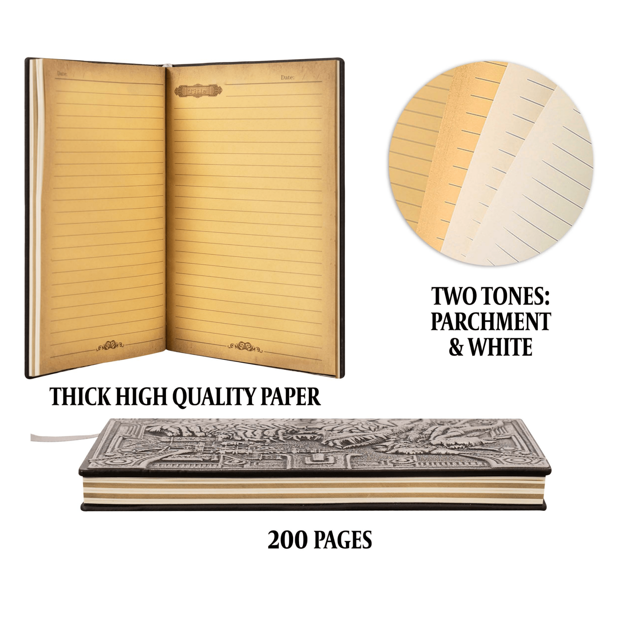 3D Faux-Leather Notebook / Journal - Silver Dragon - Angel's House of Design Co.