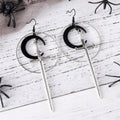 HALLOWEEN ROUND BLACK MOON SWORD EARRINGS_CWAJE1988