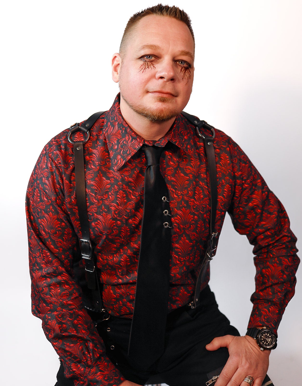 Bloodlust Red Filagree Dress Shirt