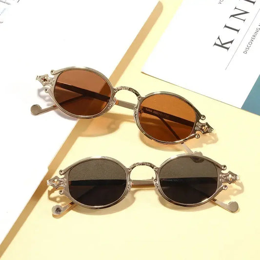 Vintage Y2K Steam Punk Gothic Carved Sunglasses