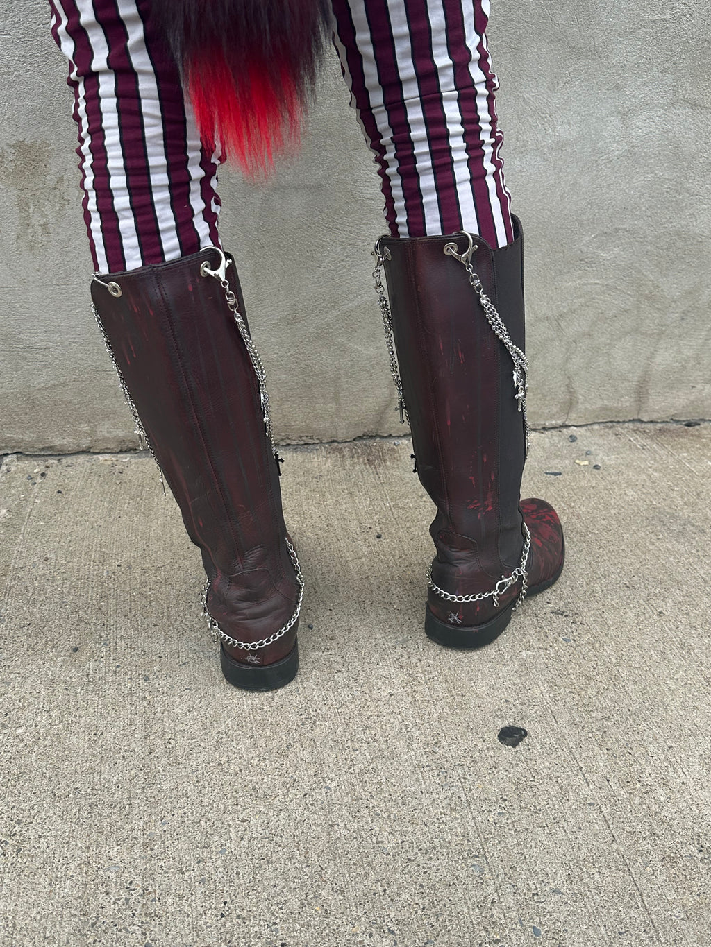 Killer Riding Boots with Chains sz 8.5
