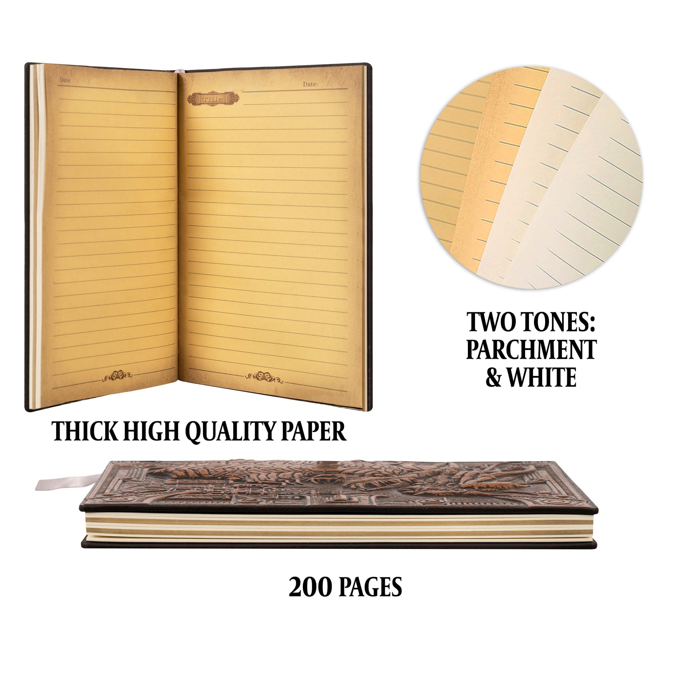 3D Faux-Leather Notebook / Journal - Bronze Dragon