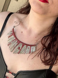 Bloody Metal Fringe Necklace by Boneafide Arts