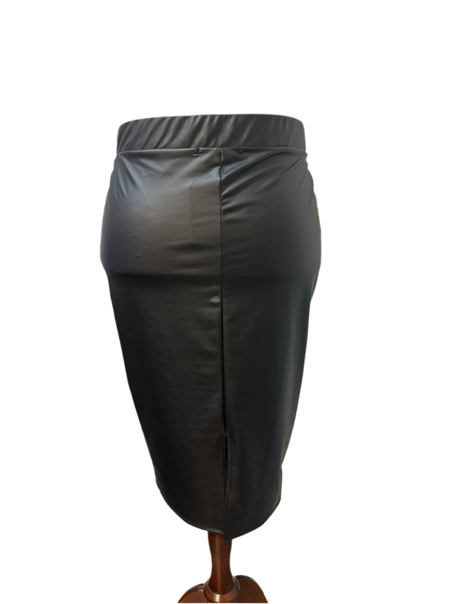 Vegan Leather Plus Size Pencil Skirt
