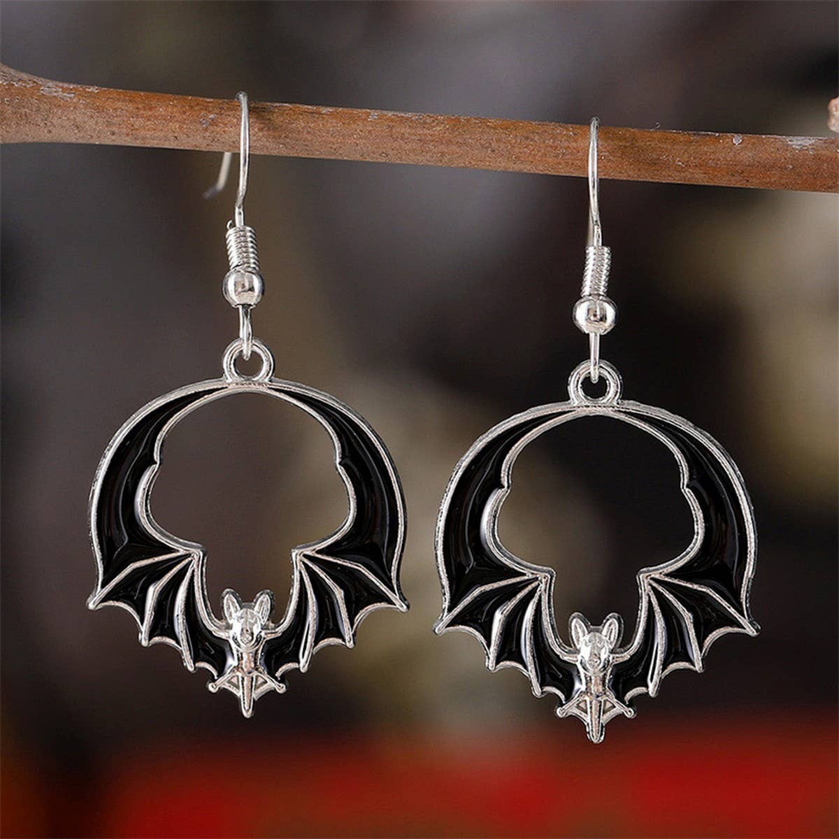 DARK BAT PENDANT EARRINGS