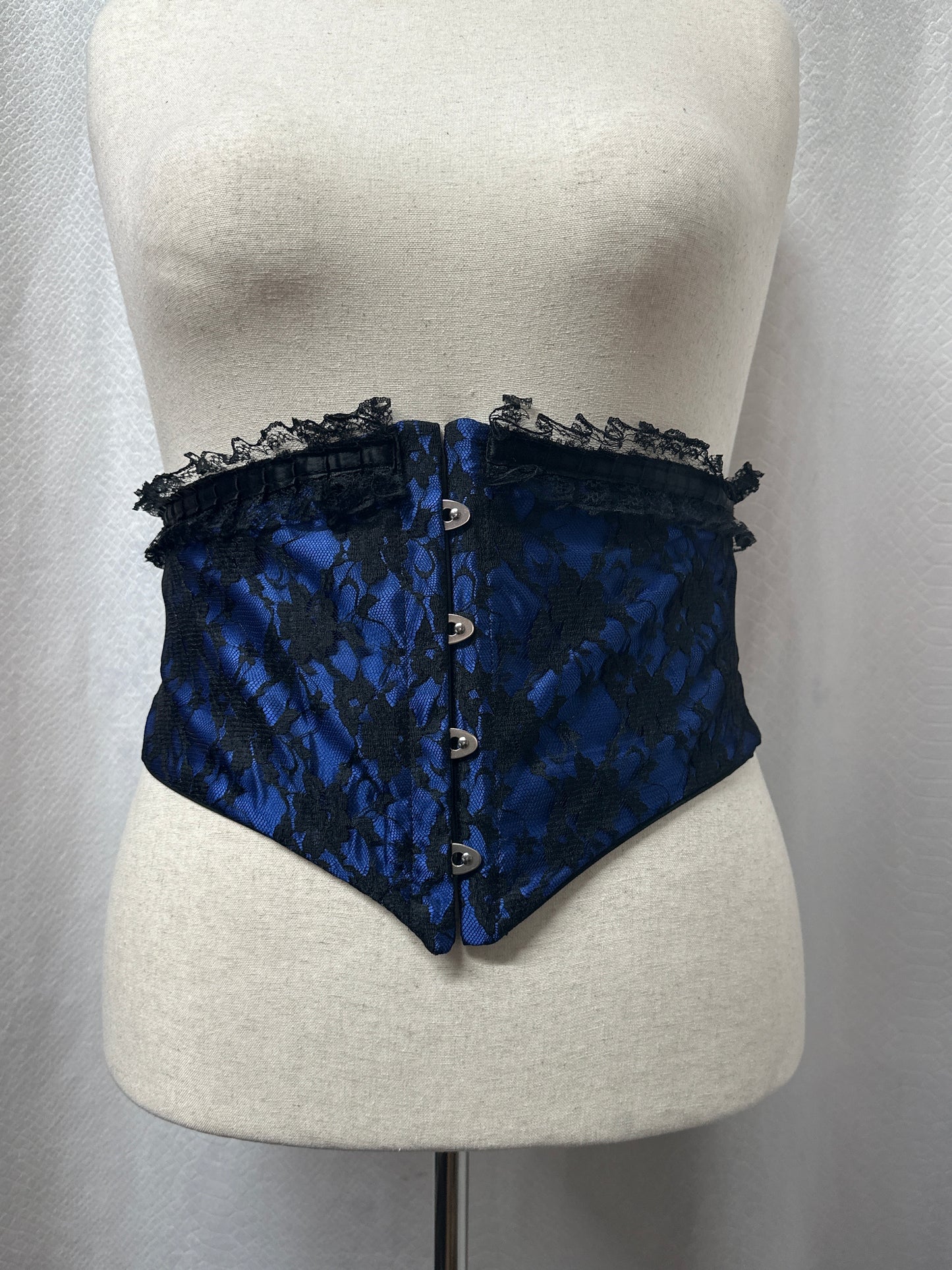 Lace Corset Belt with Ruffle Detail