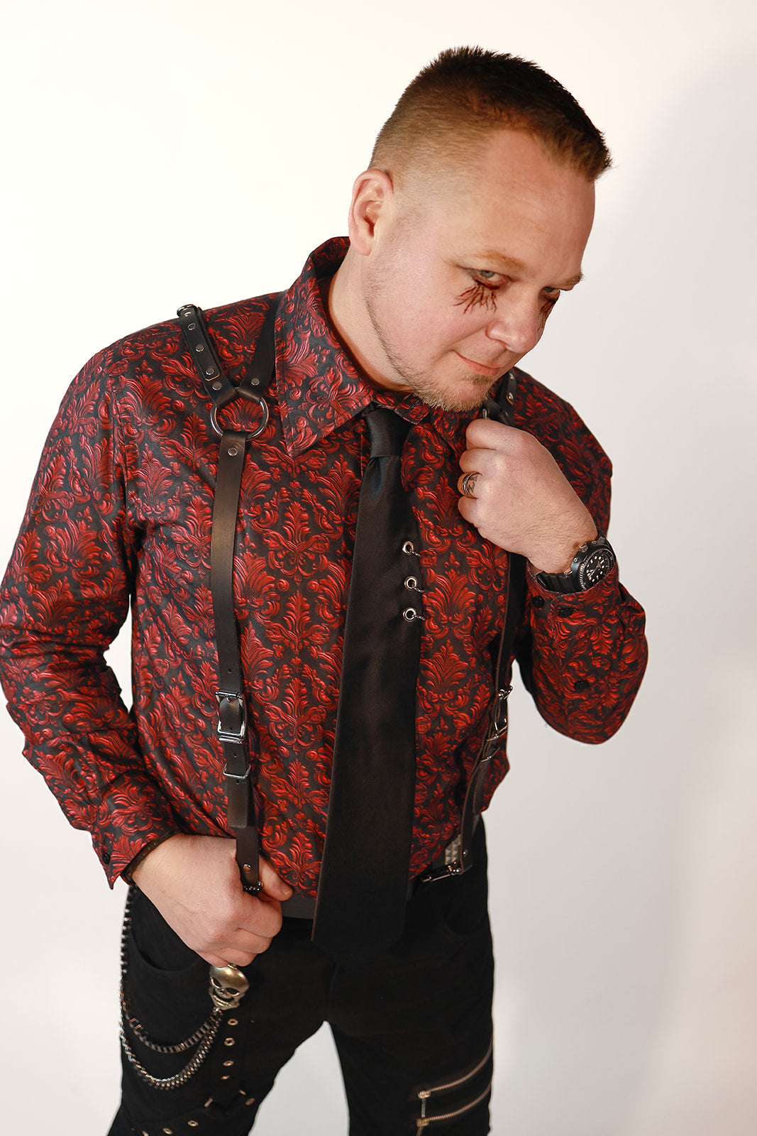 Bloodlust Red Filagree Dress Shirt